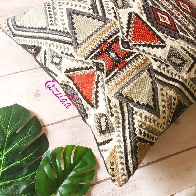 Aztec style grey handloom handmade cushion cover 18 Inch