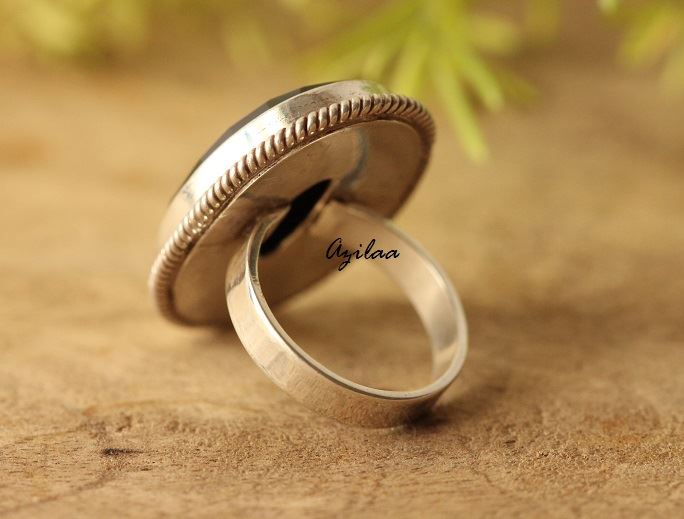 Black Onyx  Artisan sterling silver gemstone handmade ring