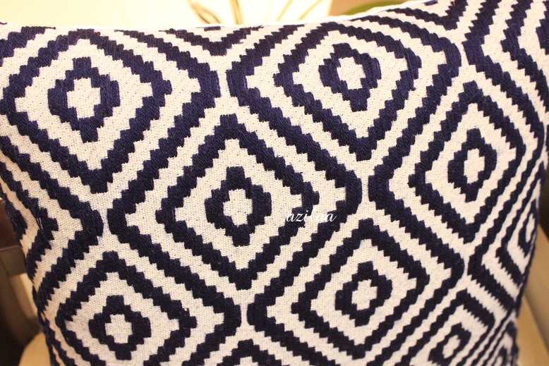 Dark blue Geometric handloom handmade cushion cover