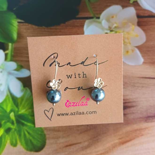 Designer pearl sterling silver handmade dangler earrings