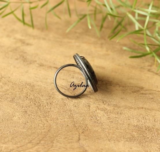 Drop Labradorite zircon sterling silver artisan handmade ring