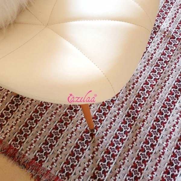 Geometric blue multi color handloom handmade runner 1