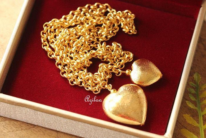 Hearts designer handmade gold plated chain tassel necklace