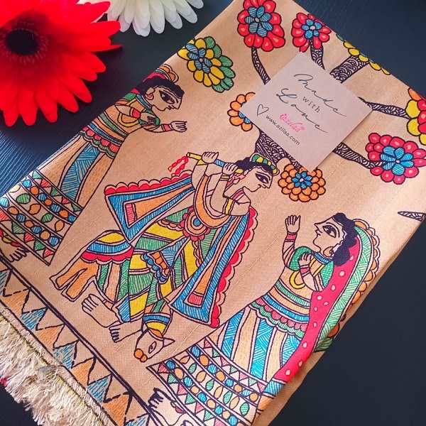 Krishna Tusser silk scarf 