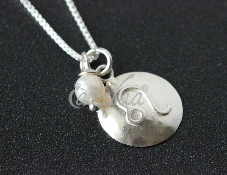 LEO Zodiac Sterling silver pearl charm Pendant