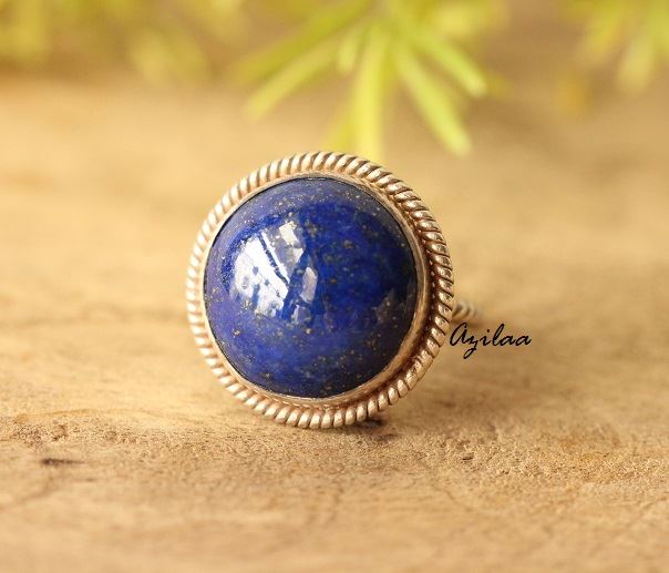 Lapis Artisan sterling silver gemstone handmade ring