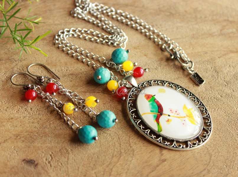 Modern Bird Contemporary pendant chain set