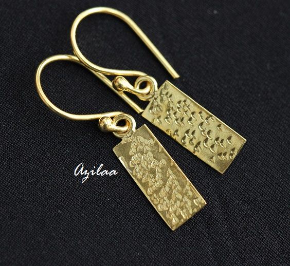Modern designer sterling silver gold plated handmade earrings