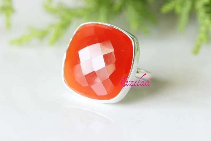 Rock Star sterling silver carnelian gemstone handmade ring