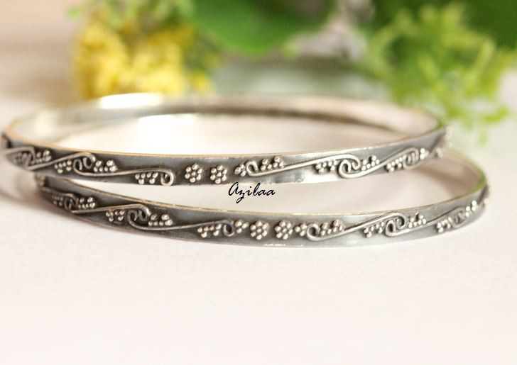 Solid sterling silver Artisan Bangle bracelets