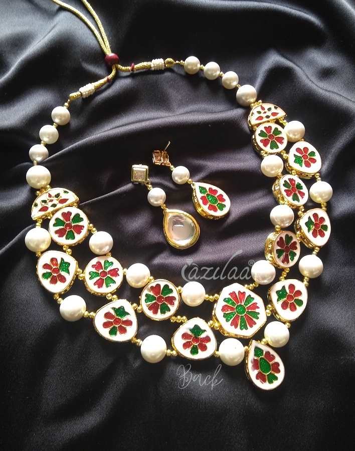 Statement Designer bib pearl kundan necklace set